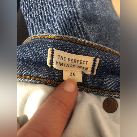 Madewell The Perfect Vintage Crop Jean High Rise Medium Wash Blue Size 28 - Picture 8 of 9